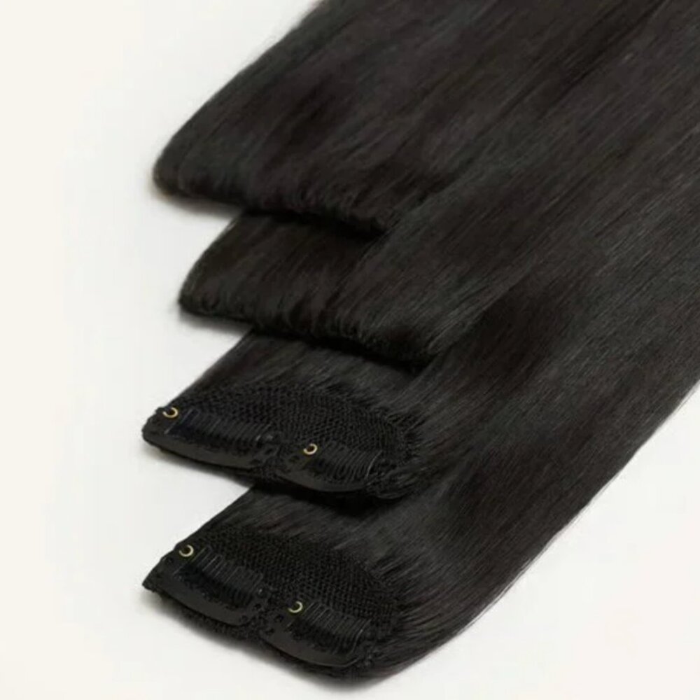 12" Jet Black Scalp Hair Fill-Ins (30g)